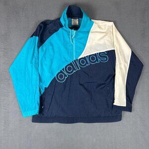Vintage 90s Adidas Big Logo Colorblock Windbreaker Track Jacket XL